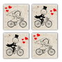 Hermia TBA7436502835858 Felpudos de Cristal de Piedra Natural 100%, Set de 4 Piezas, 10x10x1 cm, Hechos a Mano